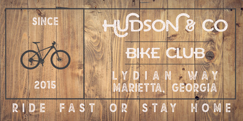 Vintage Bike Club - Personalized Bike Club Sign
