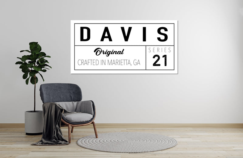 Modern Organic Personalized Label Name Sign