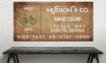 Vintage Bike Club - Personalized Bike Club Sign