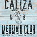 Mermaid Club- Square Personalized Name Sign