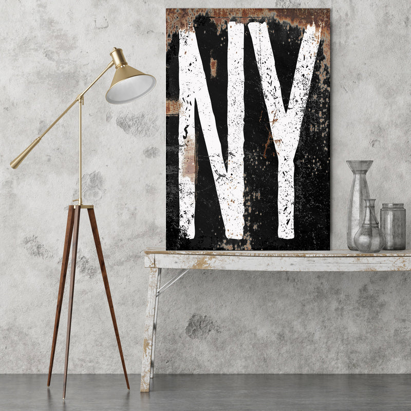Urban Grunge State Initials - Personalized Sign