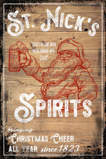 St. Nick's Spirits - Christmas Santa Sign