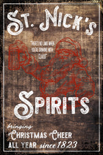 St. Nick's Spirits - Christmas Santa Sign